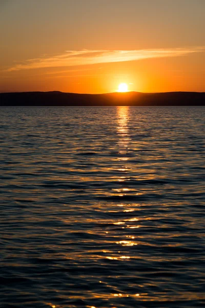 Belo pôr do sol em Balaton — Fotografia de Stock