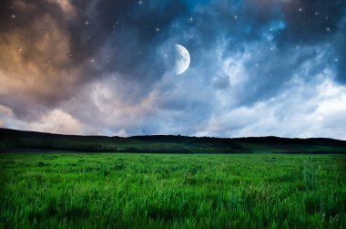 gece gökyüzü üzerinde göster 