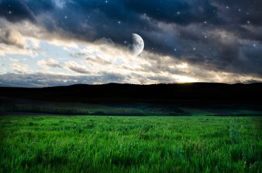 gece gökyüzü üzerinde göster 