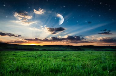 gece gökyüzü üzerinde göster 