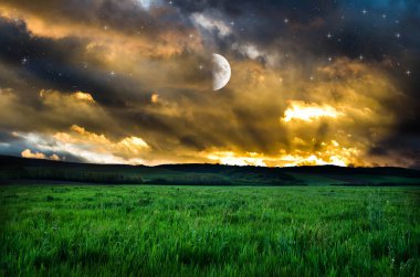 gece gökyüzü üzerinde göster