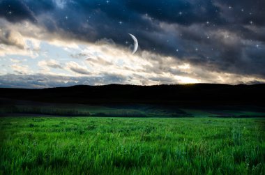 gece gökyüzü üzerinde göster 