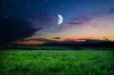 gece gökyüzü üzerinde göster 