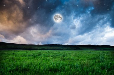 gece gökyüzü üzerinde göster 