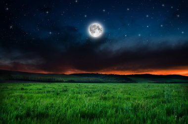 gece gökyüzü üzerinde göster 