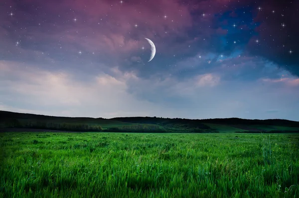 Vista no céu noturno — Fotografia de Stock