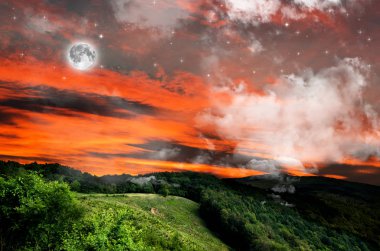 güzel pastoral gece arka plan