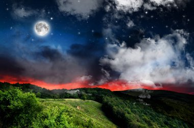 güzel pastoral gece arka plan
