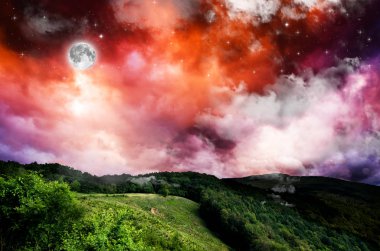 güzel pastoral gece arka plan