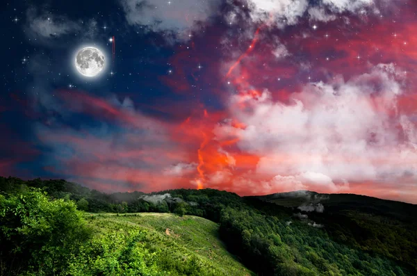 Mooie idyllische achtergrond van de nacht — Stockfoto