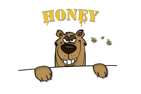 cartoon bear with bees