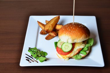 İştah açıcı taze hamburger