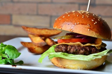 İştah açıcı taze hamburger