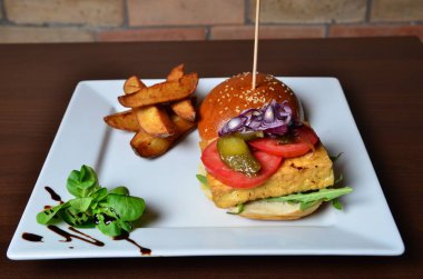 İştah açıcı taze hamburger