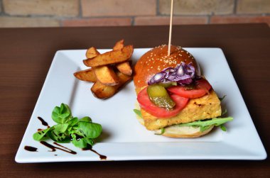 İştah açıcı taze hamburger