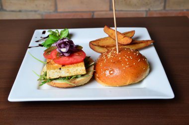 İştah açıcı taze hamburger