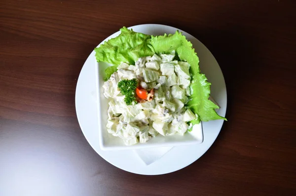 Salada Tradicional Com Maionese Batata — Fotografia de Stock