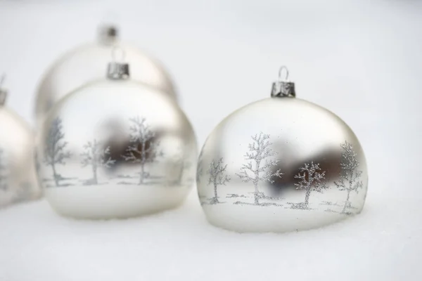 Bardzo Ładny Biały Świąteczny Spher — Zdjęcie stockowe