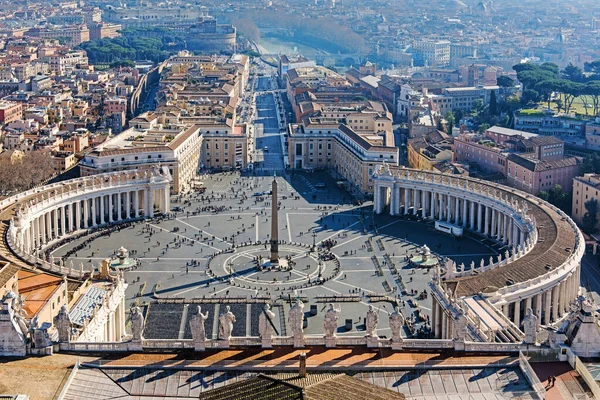 Der Petersplatz Vatikan Und Eine Luftaufnahme Von Rom Italien — Stockfoto