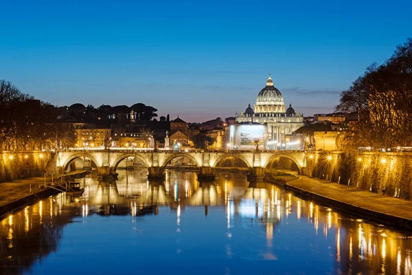 Vista Roma Vaticano Itália Rio Tibre Com Pontes Roma Belo — Fotografia de Stock