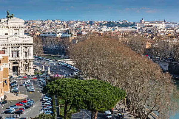 Rome city panoramic view. Beautiful panorama of Rome, Rome Rooftop view, Italy