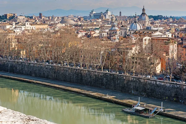 Panoramiczny Widok Rzym Piękna Panorama Rzymu Rzym Widok Dach Włochy — Zdjęcie stockowe
