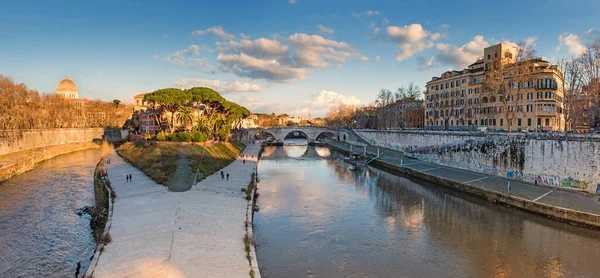 Panoramiczny Widok Rzym Piękna Panorama Rzymu Rzym Widok Dach Włochy — Zdjęcie stockowe