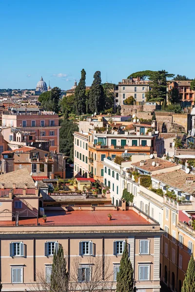 Roma Vista Panorâmica Cidade Belo Panorama Roma Vista Para Telhado — Fotografia de Stock