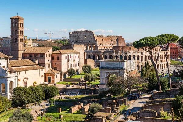 Rome city panoramic view. Beautiful panorama of Rome, Rome Rooftop view, Italy