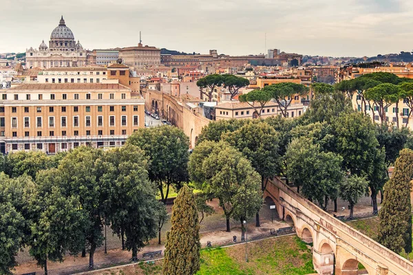 Roma Şehri Panoramik Manzarası Roma Nın Güzel Manzarası Roma Çatısı — Stok fotoğraf