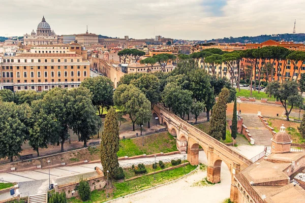 Roma Şehri Panoramik Manzarası Roma Nın Güzel Manzarası Roma Çatısı — Stok fotoğraf