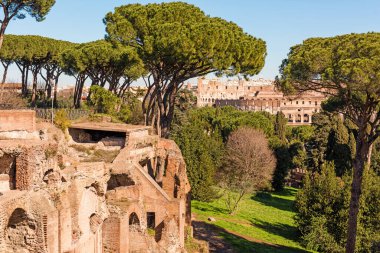 Roma şehrinin eski bir parçası. Derebeyi. Roma 'daki imparatorların kalıntıları olan yedi tepeden biri. İtalya