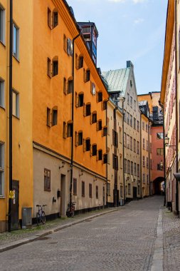 Stockholm Caddesi manzaralı. Büyük İskandinav şehri. İsveç