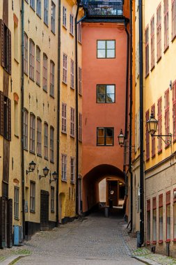 Stockholm Caddesi manzaralı. Büyük İskandinav şehri. İsveç