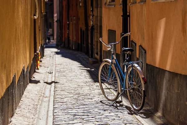 Bicycles on Stockholm`s street. Sweden