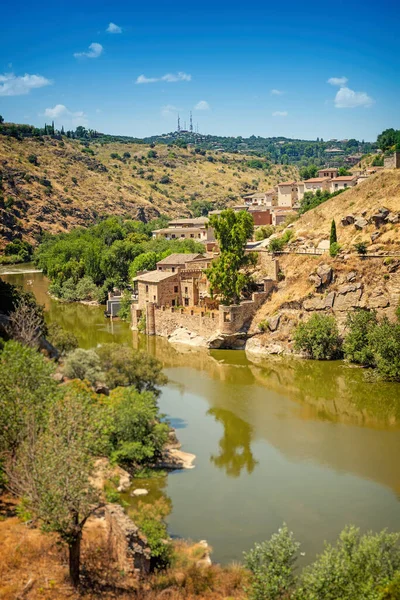 Panorama Antigua Ciudad Histórica Toledo Río Tajo Frente Toledo España — Foto de Stock