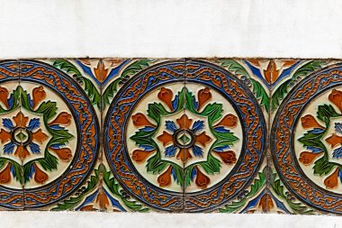 Madrid, İspanya - 19 Temmuz 2018: Madrid 'deki Sorolla Müzesi. Sorolla Müzesi 'nin güzel Endülüs bahçeleri. Geleneksel İspanyol tarzı.