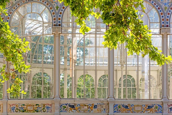 Madrid España Julio 2018 Palacio Cristal Parque Del Buen Retiro — Foto de Stock