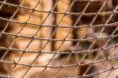 El yapımı balık ağının fotoğrafını kapat. 