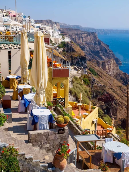 Traditionele Santorini Eiland Architectuur Een Prachtig Uitzicht Zee Santorini Cycladen — Stockfoto