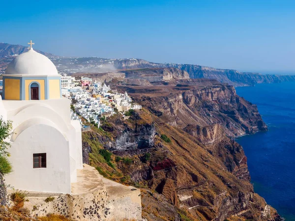 Geleneksel Santorini Adası Mimarisi Inanılmaz Deniz Manzarası Santorini Cyclades Yunanistan — Stok fotoğraf