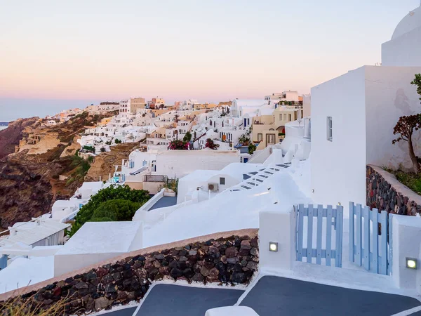 Incredibile Vista Santorini Con Case Grotta Isola Santorini Cicladi Grecia — Foto Stock