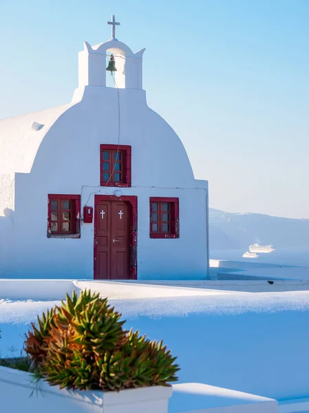 Traditional white greece christian church on Santorini island. Santorini, Cyclades, Greece.