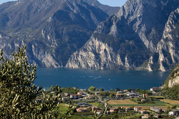 Lago Garda Italia Panorama Desde Una Altura — Foto de Stock