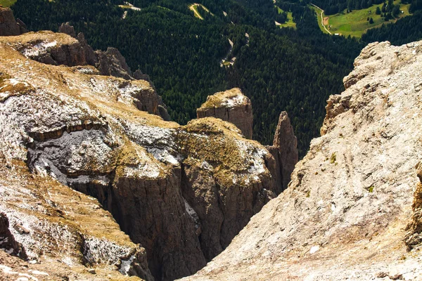 Pordoi Dolomity Horský Průsmyk Který Nachází Mezi Pohořím Sella Severu — Stock fotografie