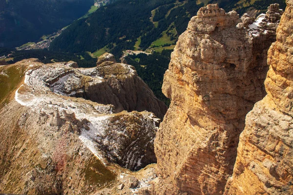 Pordoi Dolomity Horský Průsmyk Který Nachází Mezi Pohořím Sella Severu — Stock fotografie