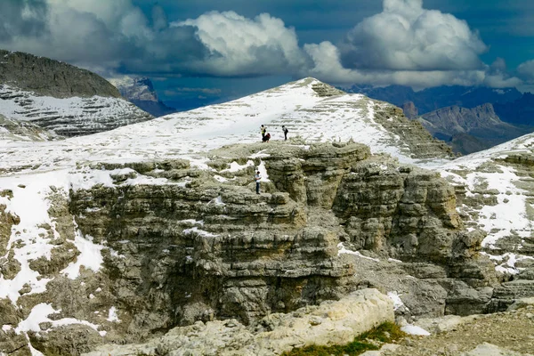 Paisagem Montanhosa Nos Alpes Italianos Passagem Pordoi — Fotografia de Stock