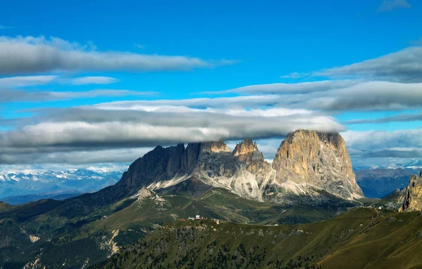 Paisagem Montanhosa Nos Alpes Italianos Passagem Pordoi — Fotografia de Stock