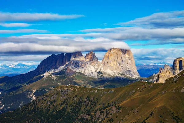 Horská Krajina Italských Alpách Pordoi Průsmyk — Stock fotografie
