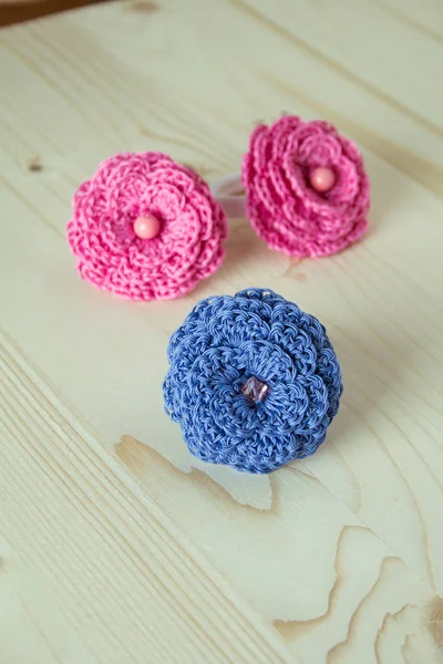 Crochet accessories flowers — Stock Photo, Image